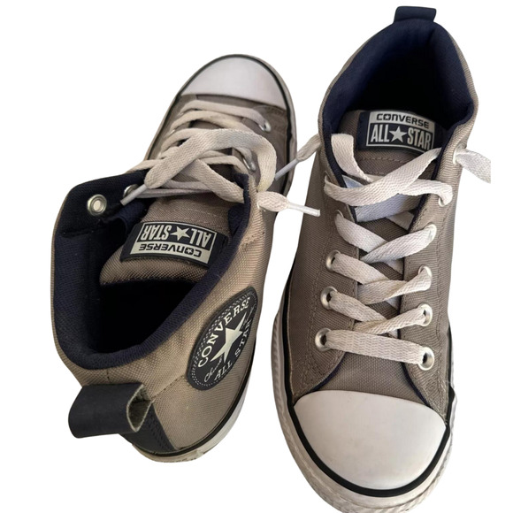 Converse Junior Shoes Size 5 Sneaker All Star Chuck Taylor Grey Blue Low top - Picture 2 of 11